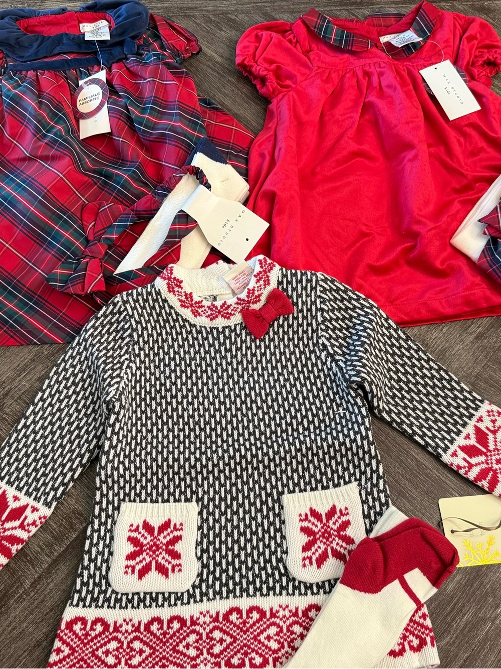 Girls Red & Navy Holiday Dress lot 6-9 months